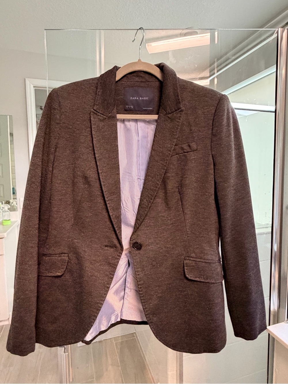 Zara Women’s Charcoal Single-Button Blazer